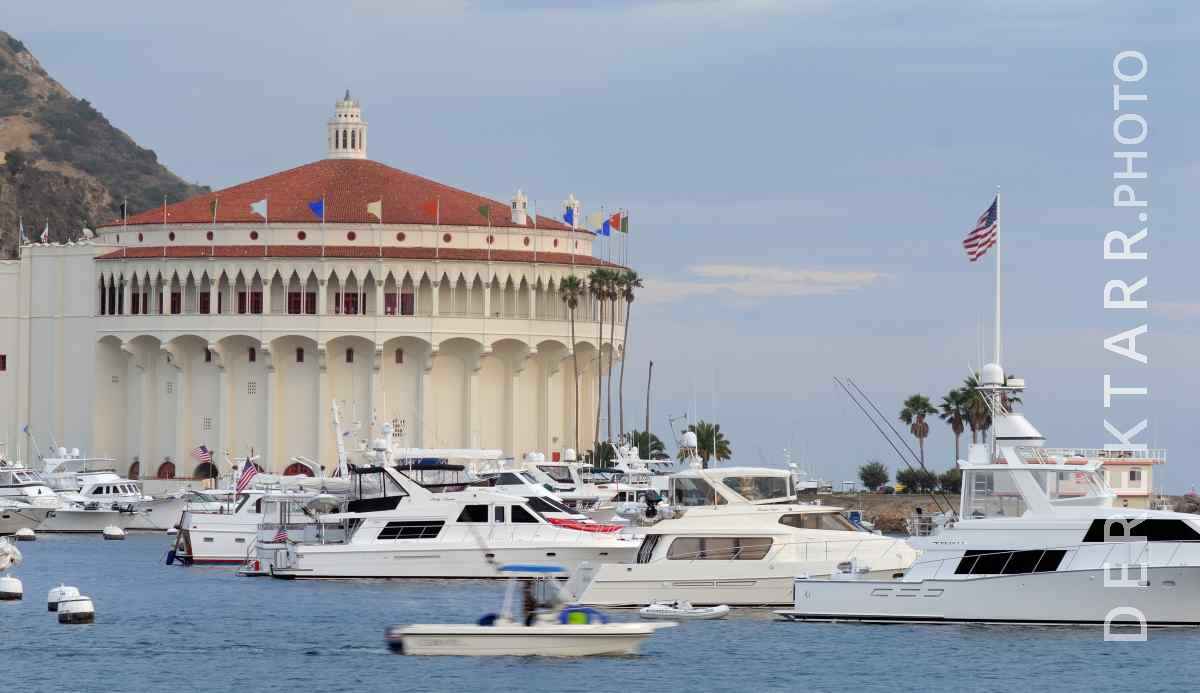 large view of The Catalina Casino and Avalon Harbor