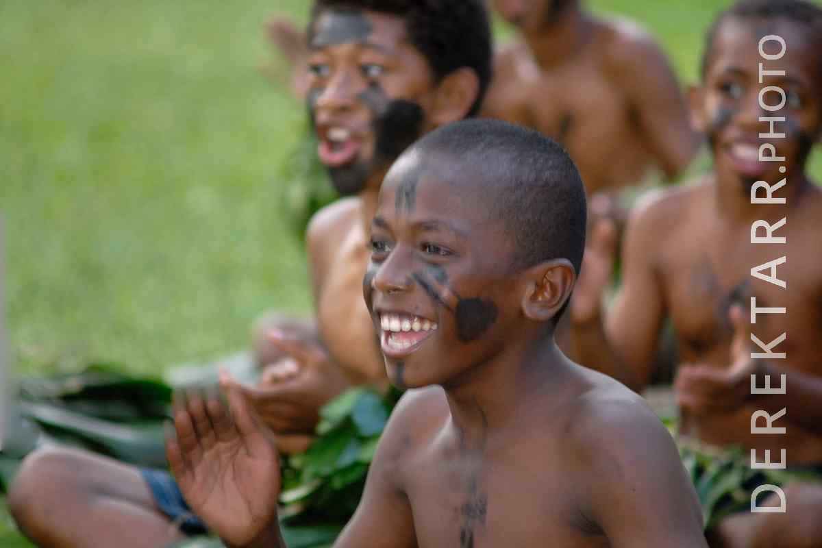 large view of Fijian Children Clapping and Smiling